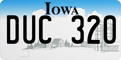 IA license plate DUC320
