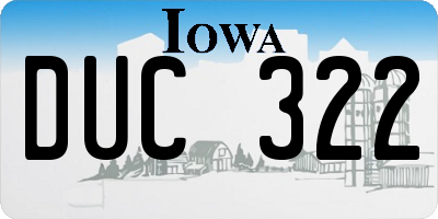 IA license plate DUC322