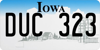 IA license plate DUC323