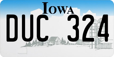 IA license plate DUC324