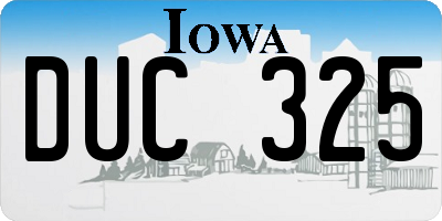 IA license plate DUC325