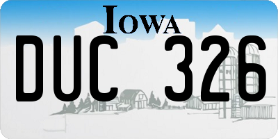 IA license plate DUC326