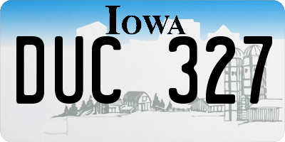 IA license plate DUC327