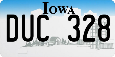 IA license plate DUC328