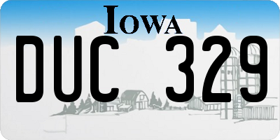 IA license plate DUC329