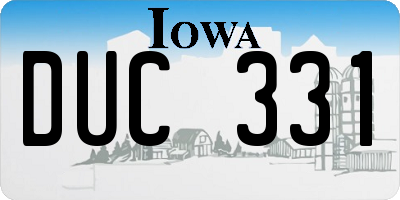 IA license plate DUC331