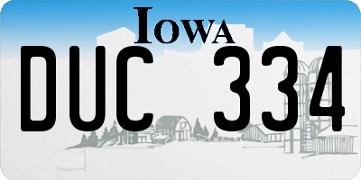 IA license plate DUC334