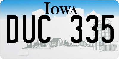 IA license plate DUC335