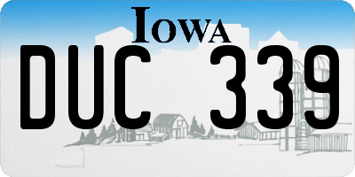 IA license plate DUC339