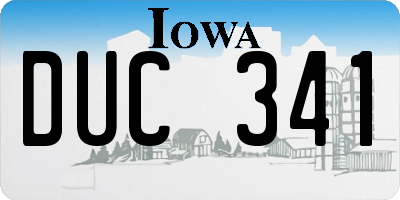 IA license plate DUC341