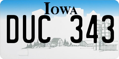 IA license plate DUC343