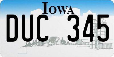 IA license plate DUC345