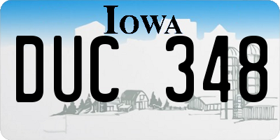 IA license plate DUC348