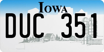 IA license plate DUC351