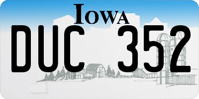 IA license plate DUC352