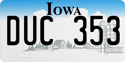 IA license plate DUC353