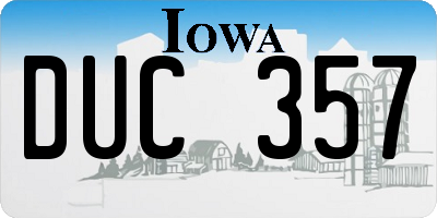 IA license plate DUC357