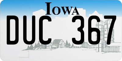 IA license plate DUC367