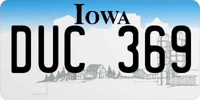 IA license plate DUC369