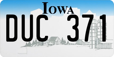 IA license plate DUC371