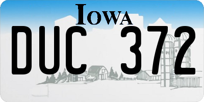 IA license plate DUC372