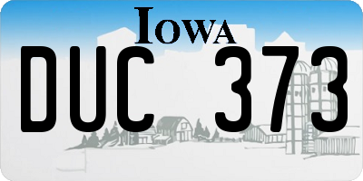 IA license plate DUC373