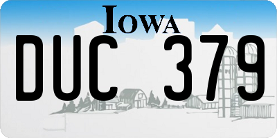IA license plate DUC379
