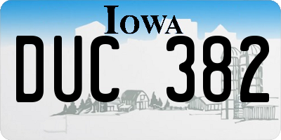 IA license plate DUC382