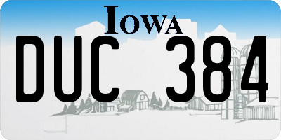 IA license plate DUC384