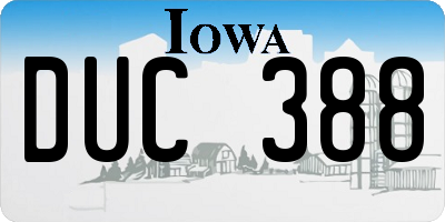 IA license plate DUC388