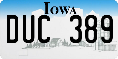 IA license plate DUC389