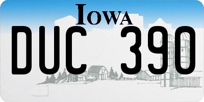 IA license plate DUC390