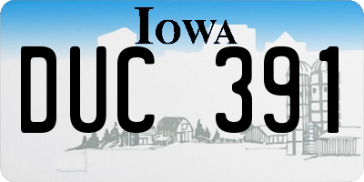 IA license plate DUC391