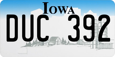 IA license plate DUC392