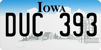 IA license plate DUC393