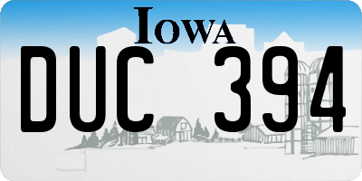 IA license plate DUC394