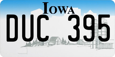 IA license plate DUC395