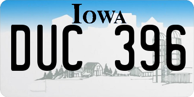 IA license plate DUC396