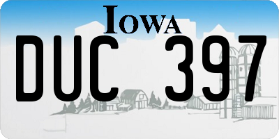 IA license plate DUC397