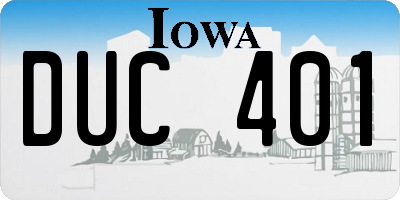 IA license plate DUC401