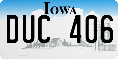 IA license plate DUC406