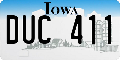 IA license plate DUC411