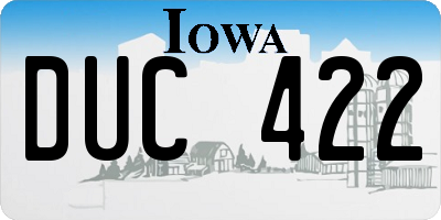 IA license plate DUC422
