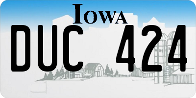 IA license plate DUC424
