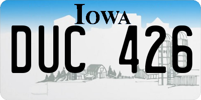 IA license plate DUC426