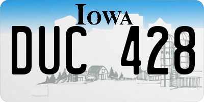 IA license plate DUC428