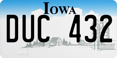 IA license plate DUC432