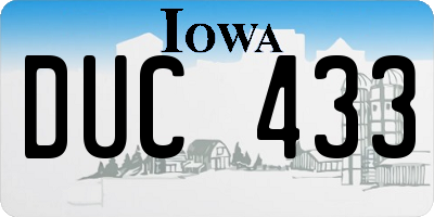 IA license plate DUC433
