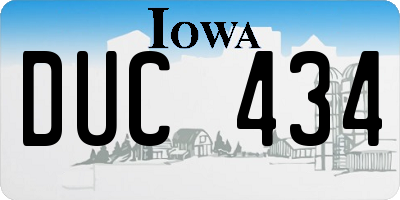 IA license plate DUC434