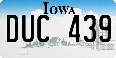 IA license plate DUC439